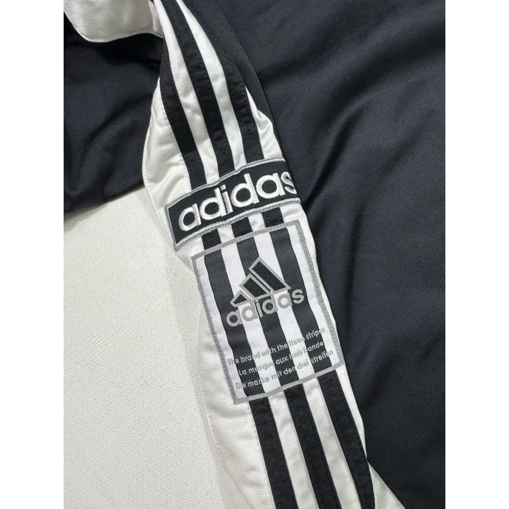 Adidas Tear Away Pants Mens 2XL Black White VTG Basketball Snaps Y2K Activewear